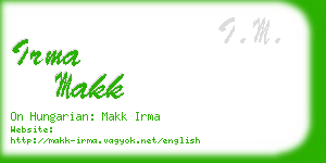irma makk business card